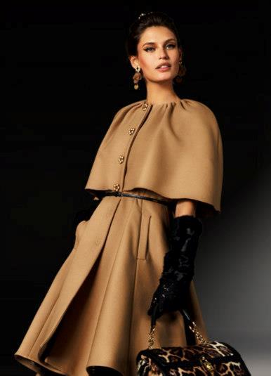 dolce and gabbana fall winter 2012 camel coat with cape2